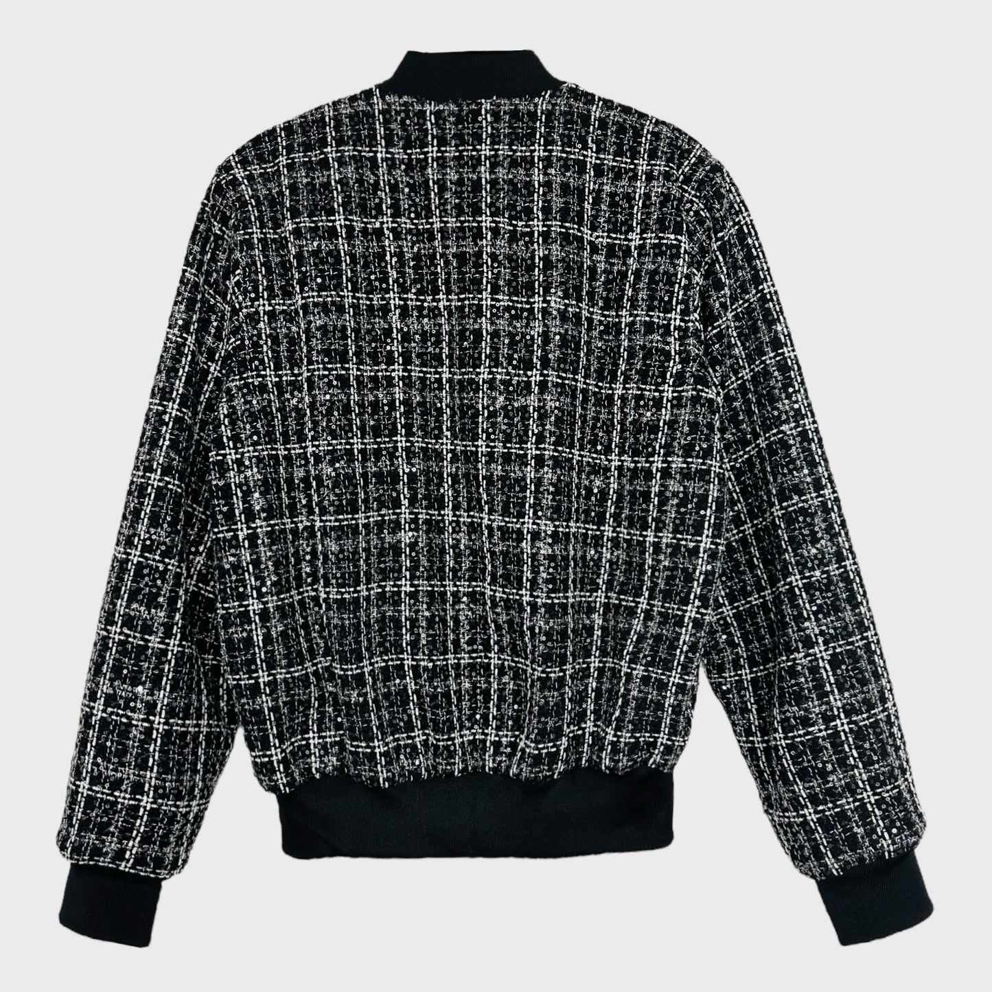 Blouson Bomber Tweed Noir