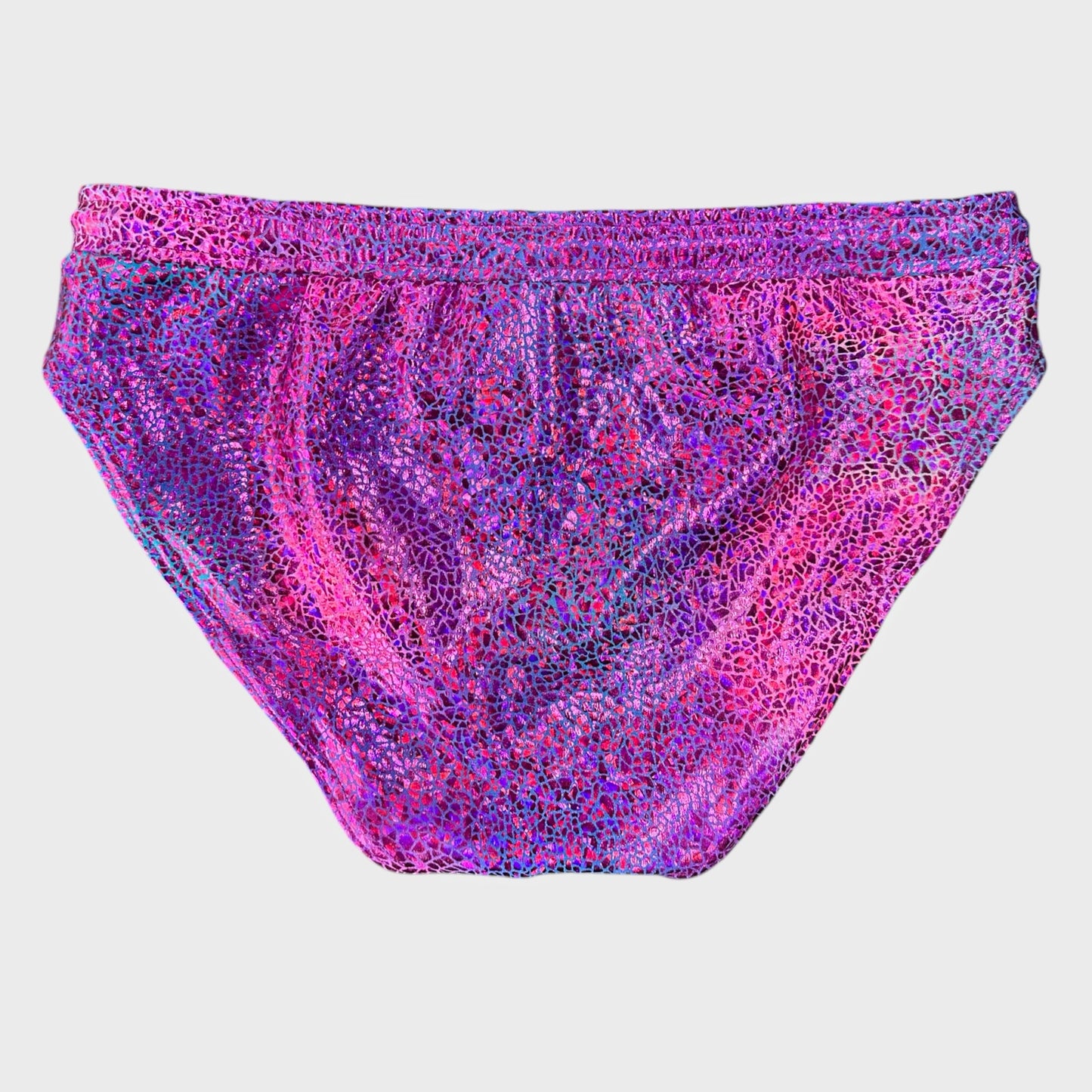 Maillot de bain métallisé fuchsia.
