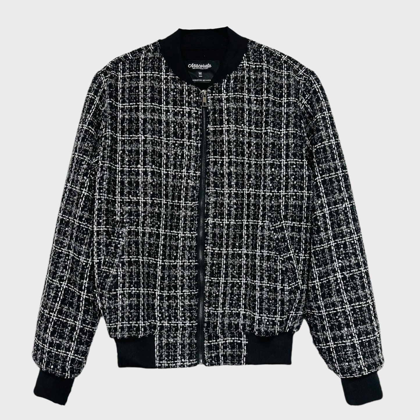 Blouson Bomber Tweed Noir