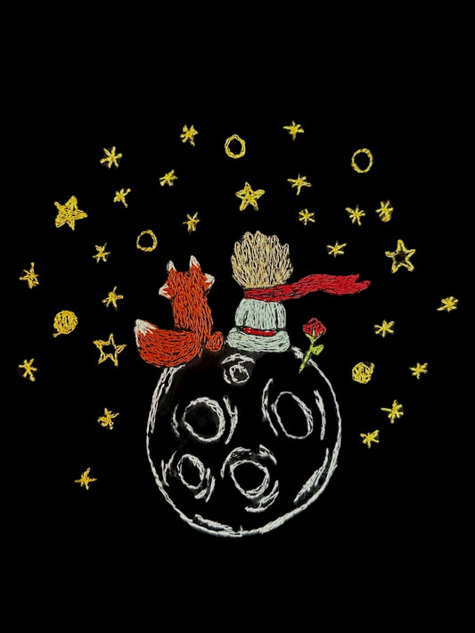 Tee Principito y Zorro (color negro)