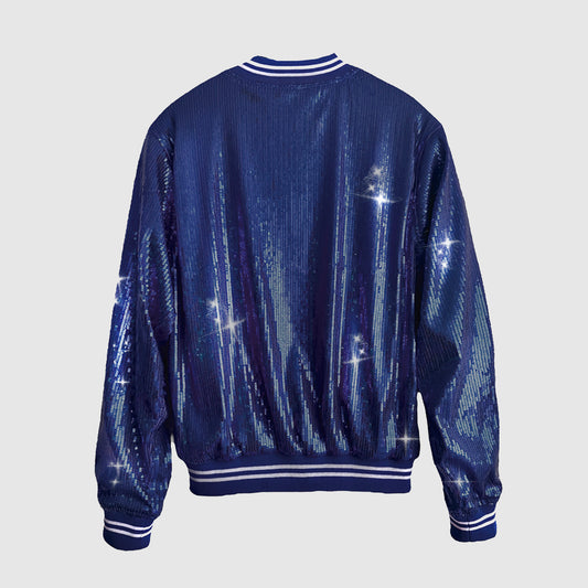 Bomber Jacket Lentejuela Azul Marino