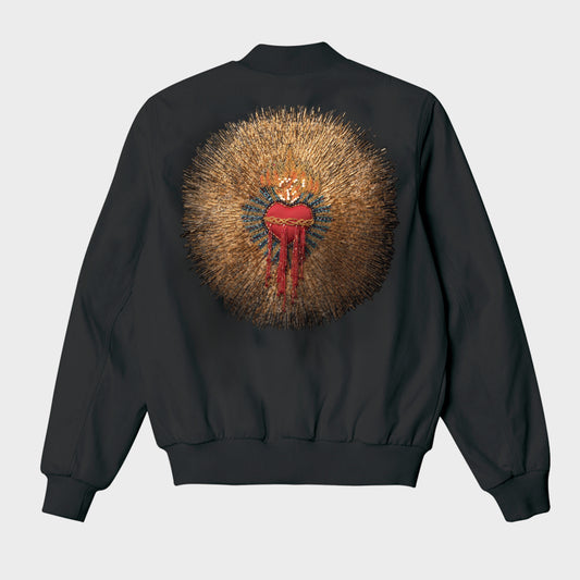 Bomber Jacket Corazón Bordado en 3D