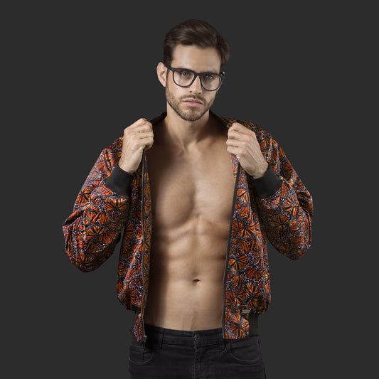 Bomber Jacket Mariposas Monarca (Naranja)