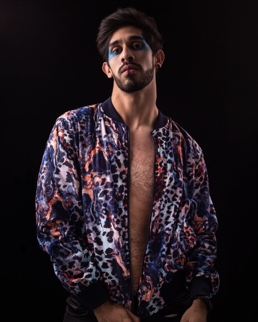 Bomber Léopard Bleu