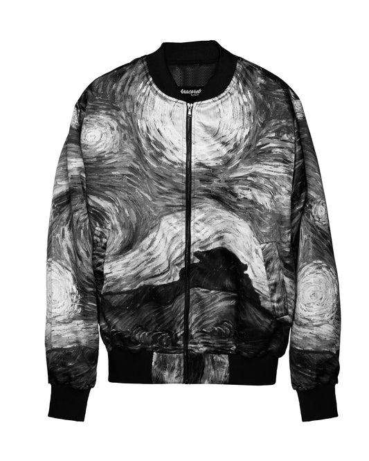 Bomber Jacket Starry Night B/N
