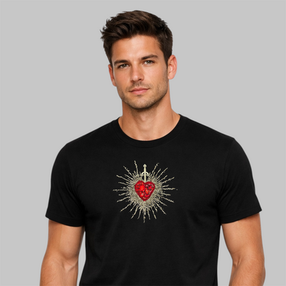 Tee Corazón con Espada (color plata)