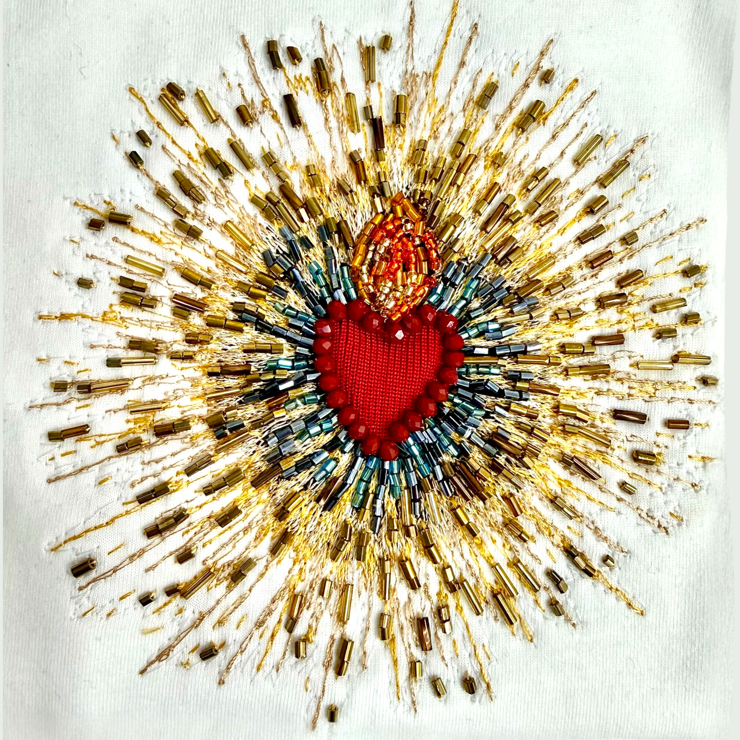 Tee Corazón con Destellos (blanco)