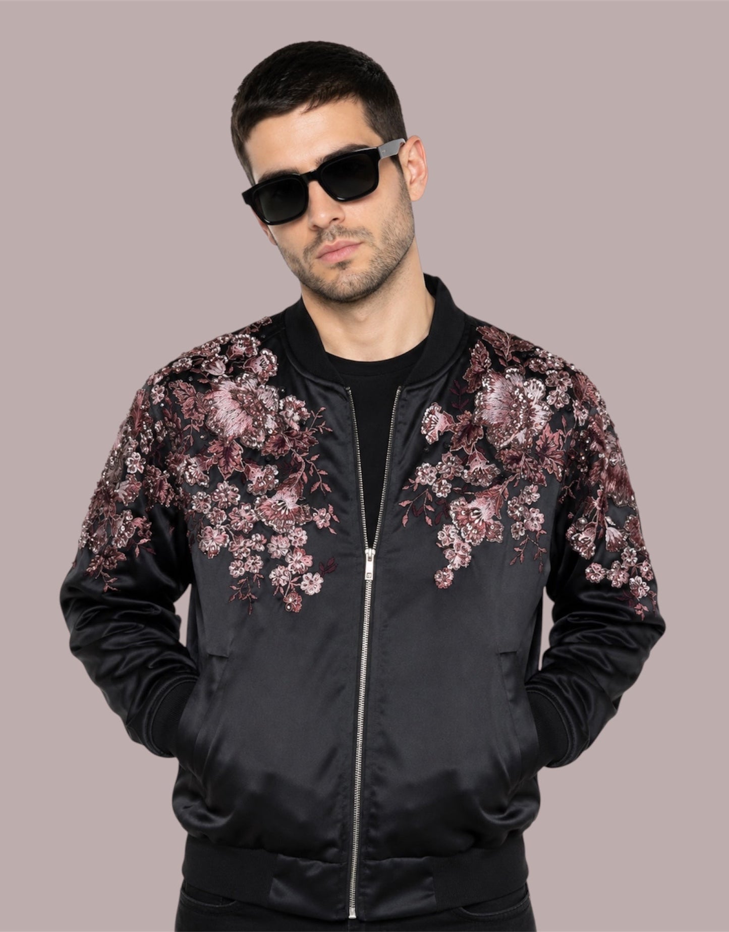 Bomber Jacket Black Cherry (Bordada)