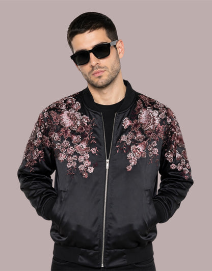 Bomber Jacket Black Cherry (Bordada)