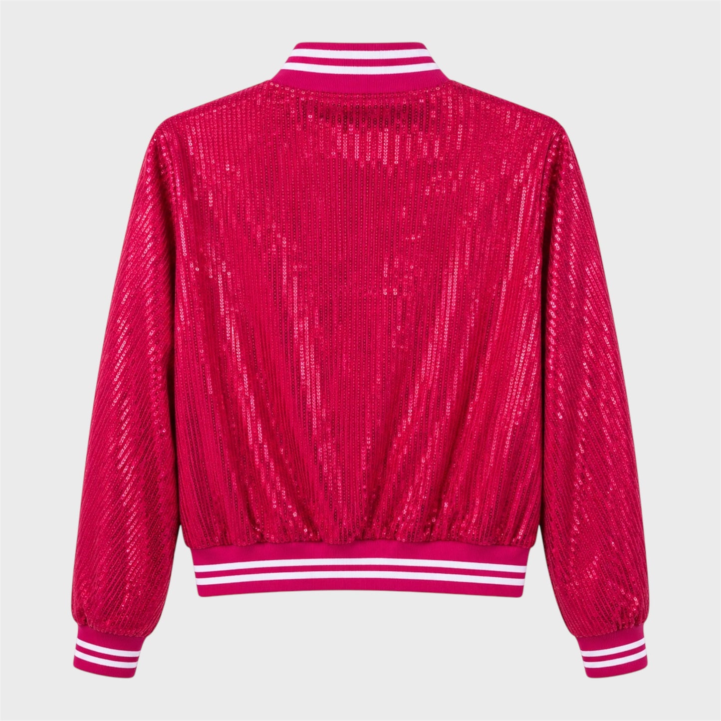 Bomber Jacket Lentejuela Rosa Fuccia