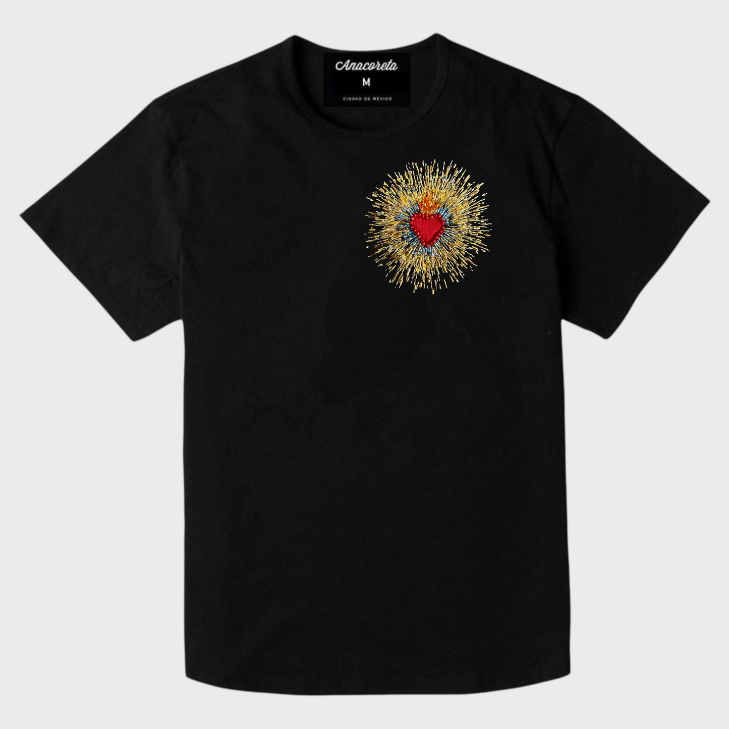 Tee Corazón con Destellos (negro)