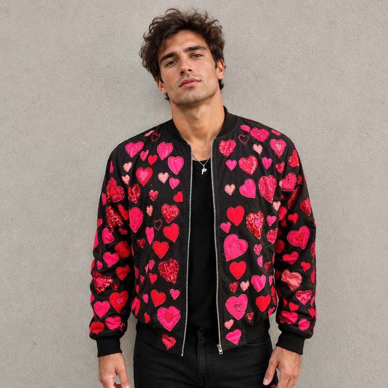 Bomber Jacket Corazones en Patchwork