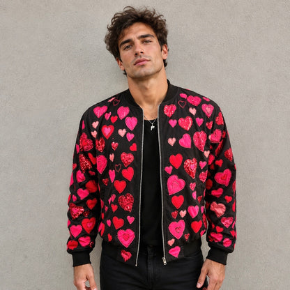 Bomber Jacket Corazones en Patchwork