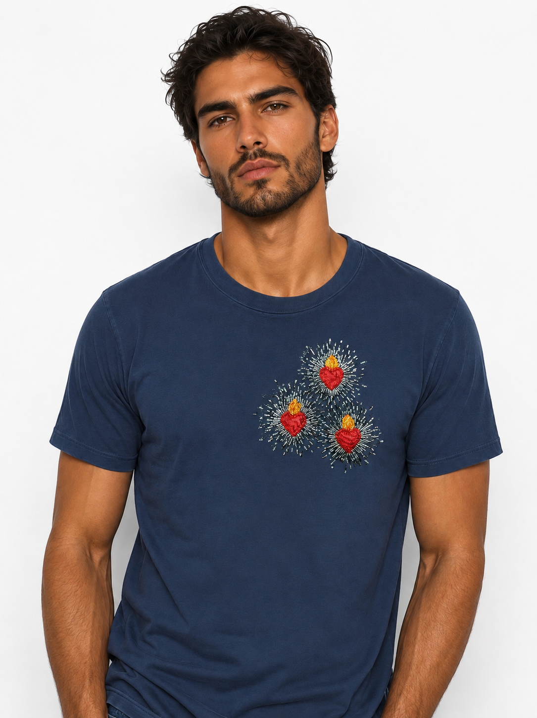 Tee Corazón Triple (azul marino)