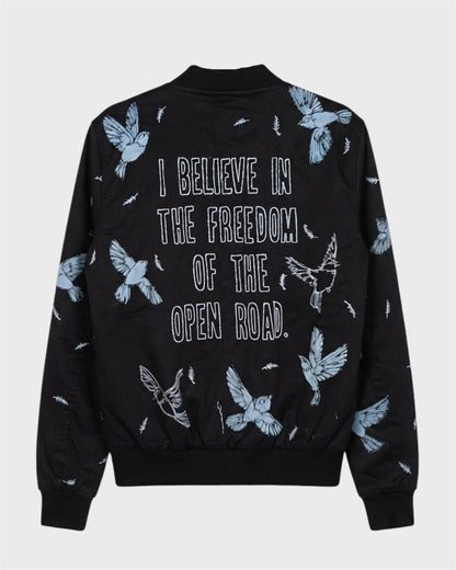 Bomber Jacket pajaritos azules.