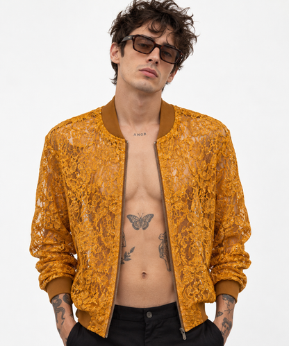 Bomber Jacket Encaje Mostaza