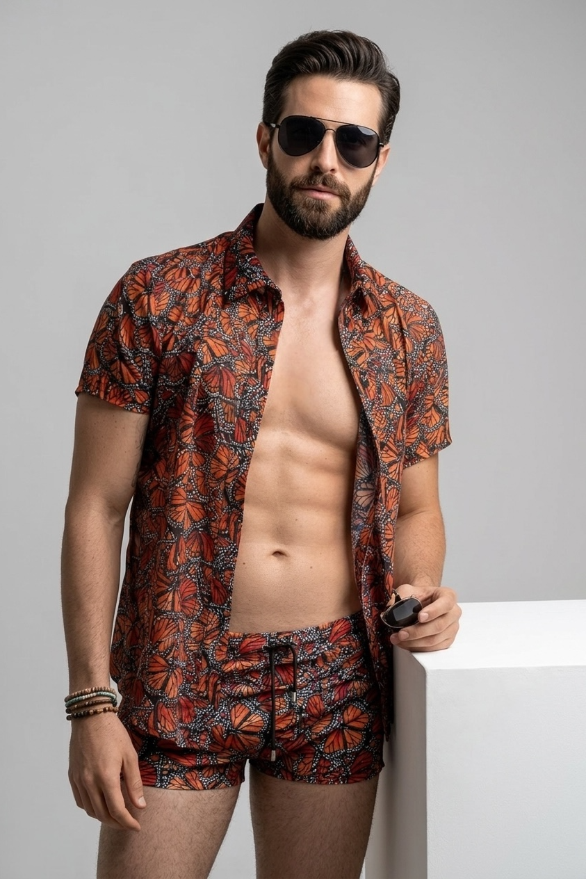 Camisa Mariposas (color naranja)