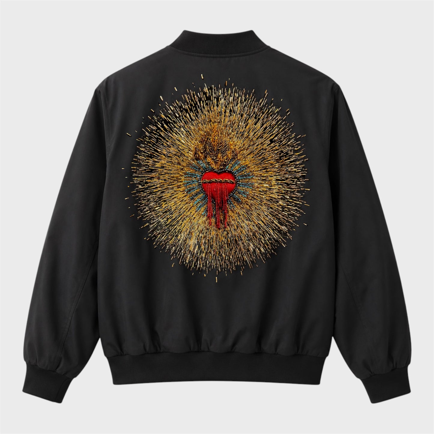 Bomber Jacket Corazón Bordado en 3D