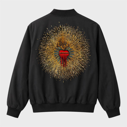 Bomber Jacket Corazón Bordado en 3D