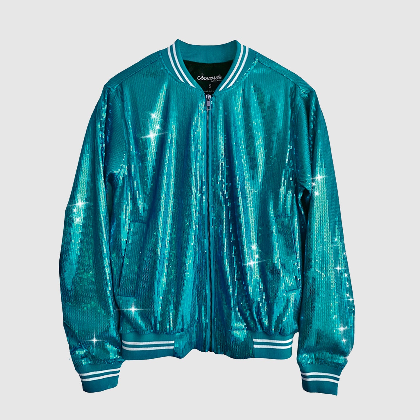 Bomber Jacket Lentejuela Esmeralda