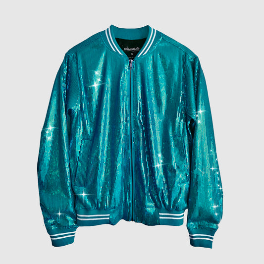 Bomber Jacket Lentejuela Esmeralda