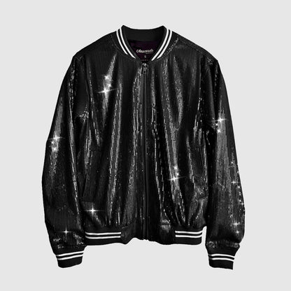 Bomber Jacket Lentejuela Negra