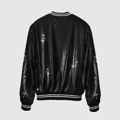 Bomber Jacket Lentejuela Negra