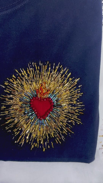 Tee Corazón con Destellos (blanco)