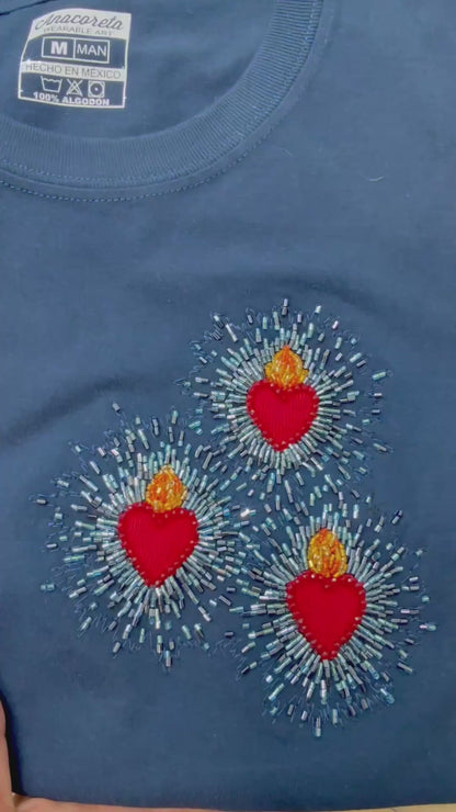 Tee Corazón Triple (azul marino)