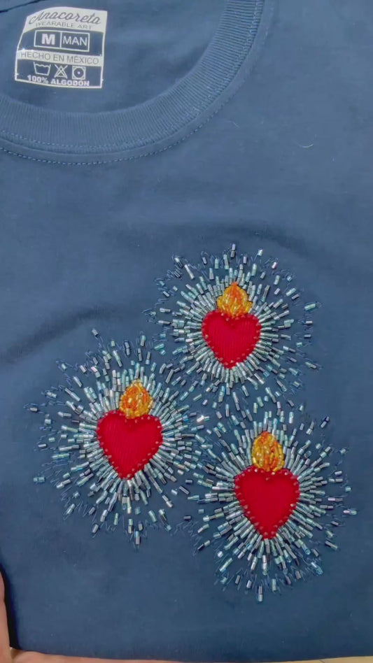 Tee Corazón Triple (azul marino)