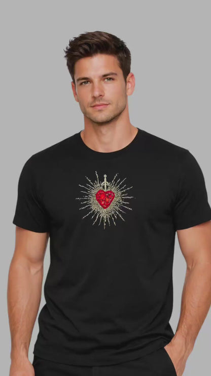 Tee Corazón con Espada (color plata)