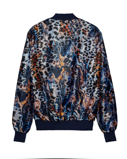 Bomber Léopard Bleu
