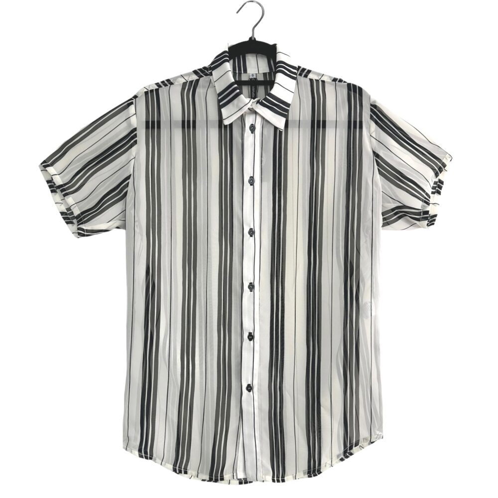 Camisa - Franjas beige/negro