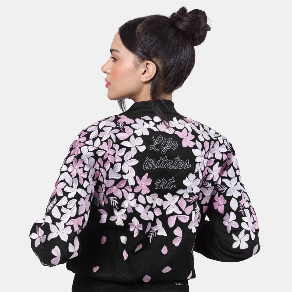 Bomber Jacket Cherry Blossom Bordada - Image 2
